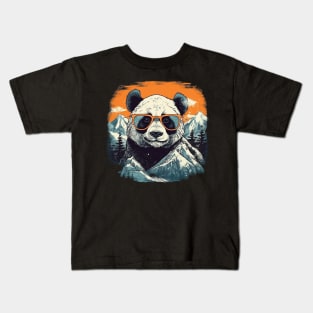 Panda bear in mountain Kids T-Shirt